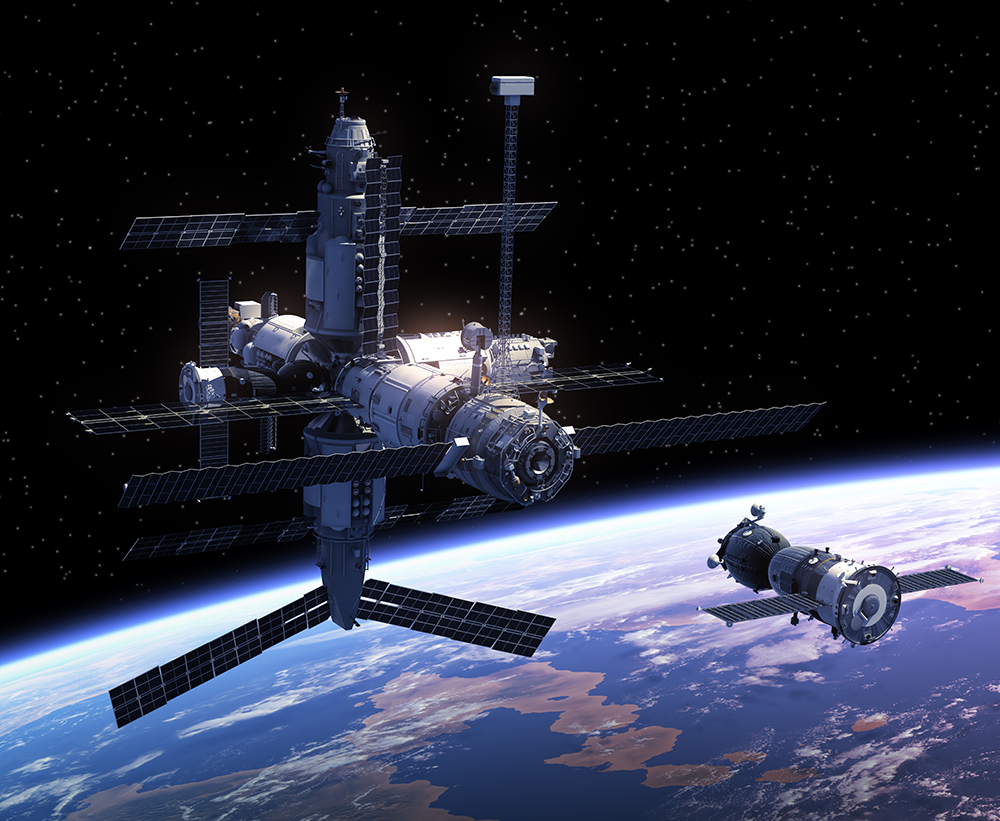 Magnetic Spacecraft Preparing With Space Station